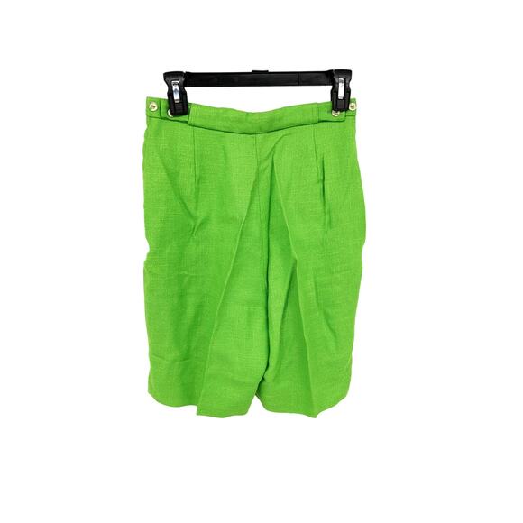 Vintage Christenfeld Neon Green Linen Cargo Shorts - Picture 3 of 7